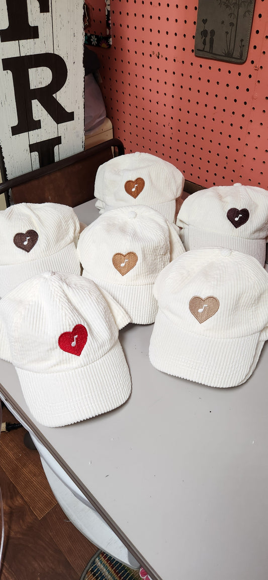Caps hats corduroy cream 